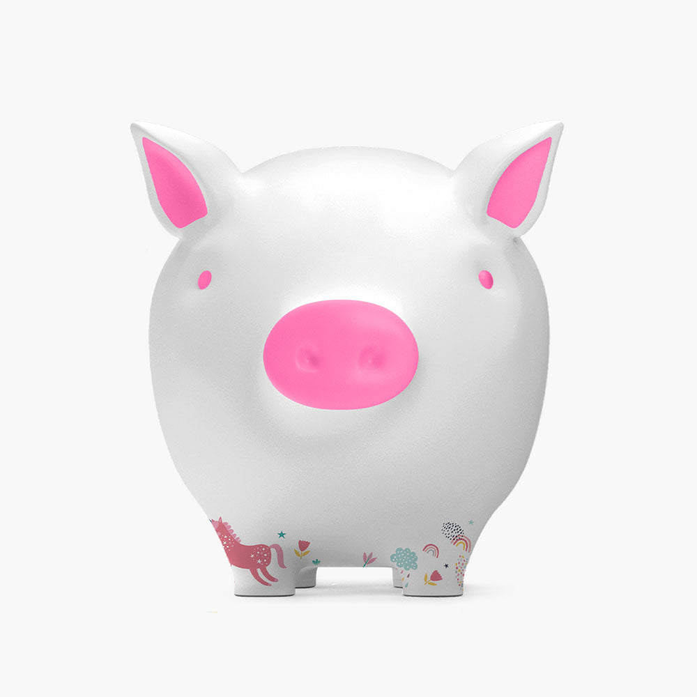 Tilly Pig Unicorn & Rainbows Piggy Bank