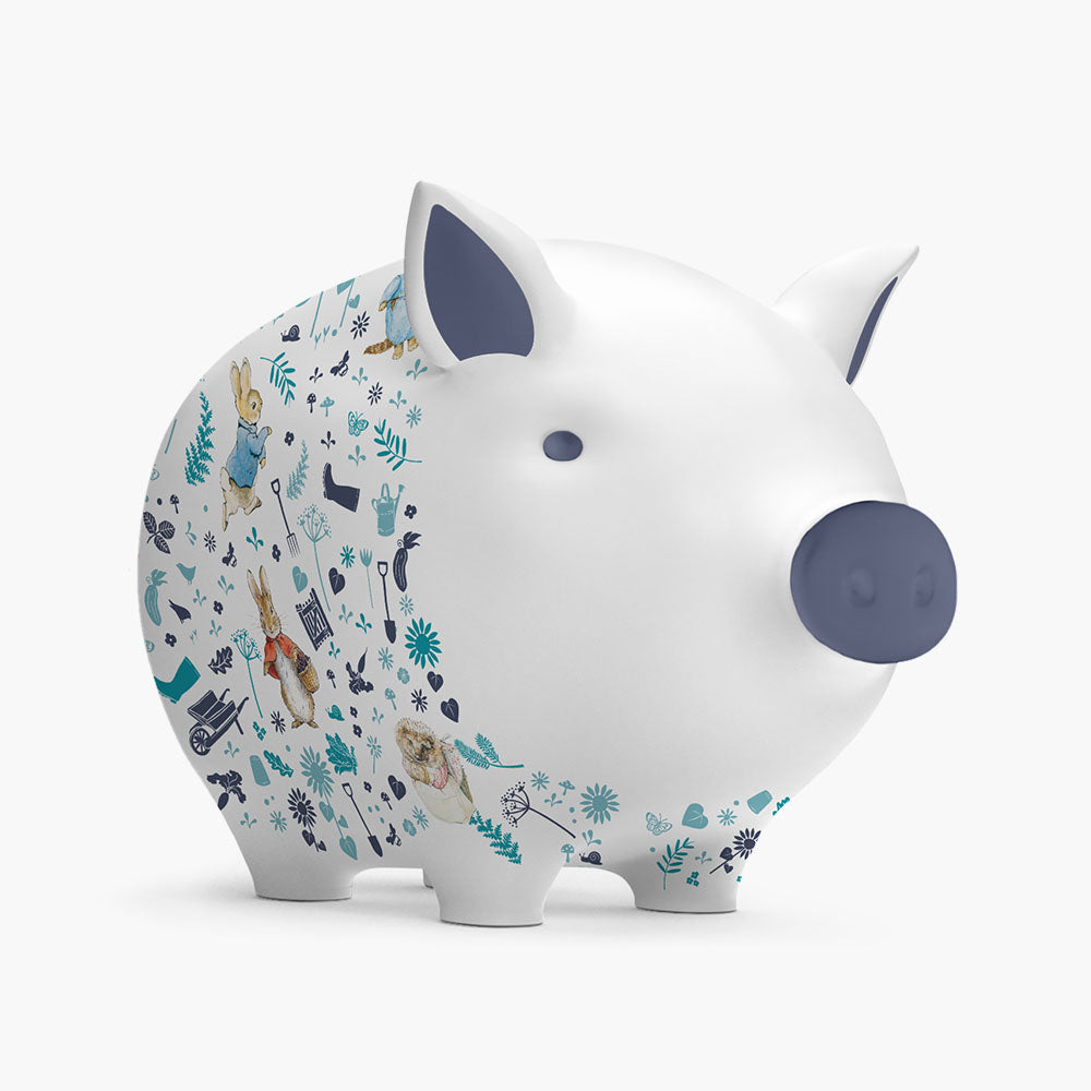 Peter Rabbit and Friends Blue Piggy Bank