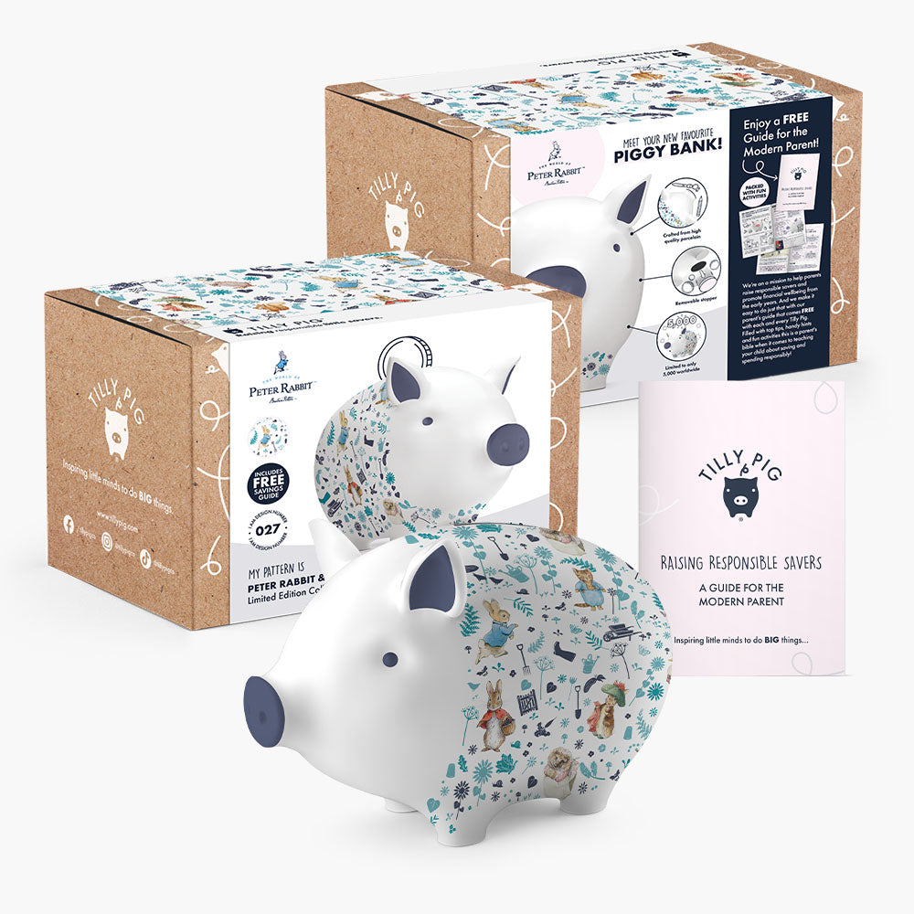 Peter Rabbit and Friends Blue Piggy Bank