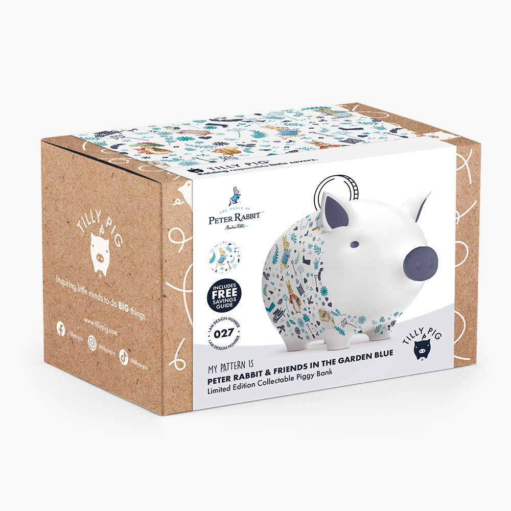 Peter Rabbit and Friends Blue Piggy Bank