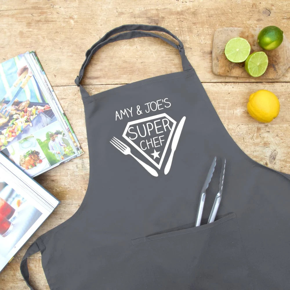 Personalised Super Chef Apron in Navy