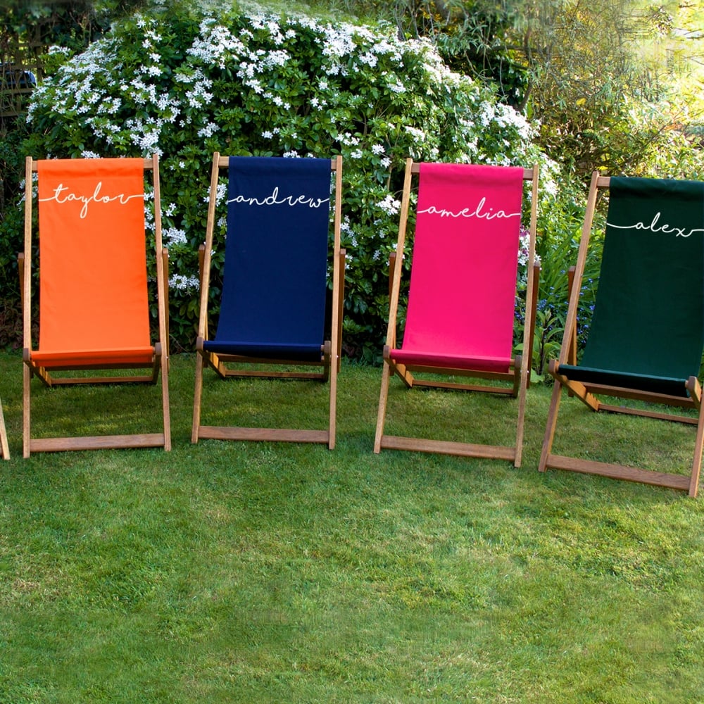 Personalised Adult Deckchair in Orange