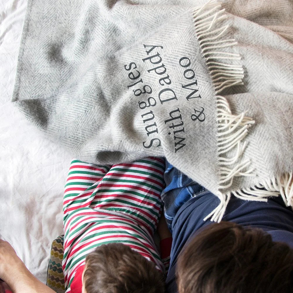 Personalised Wool Blanket in Silver