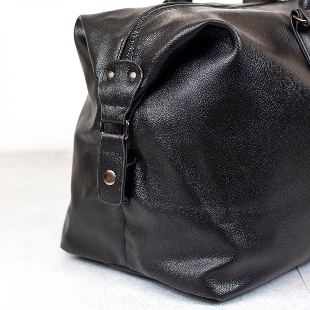 Personalised Vintage Nuhide Holdall in Black