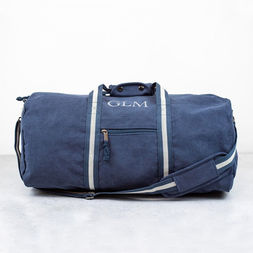 Personalised Large Canvas Holdall in Navy
