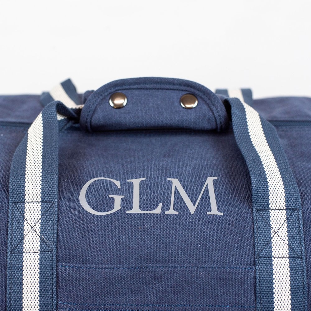 Personalised Large Canvas Holdall in Navy