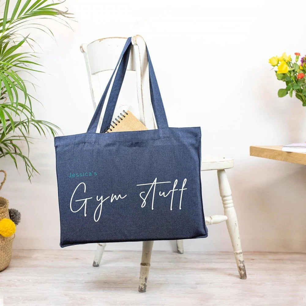 Personalised Recycled Tote Bag in Navy