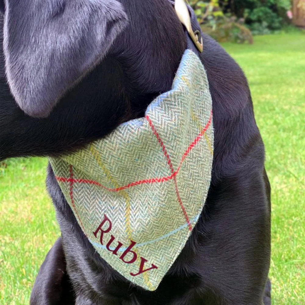Personalised Dog Tweed Neckerchief