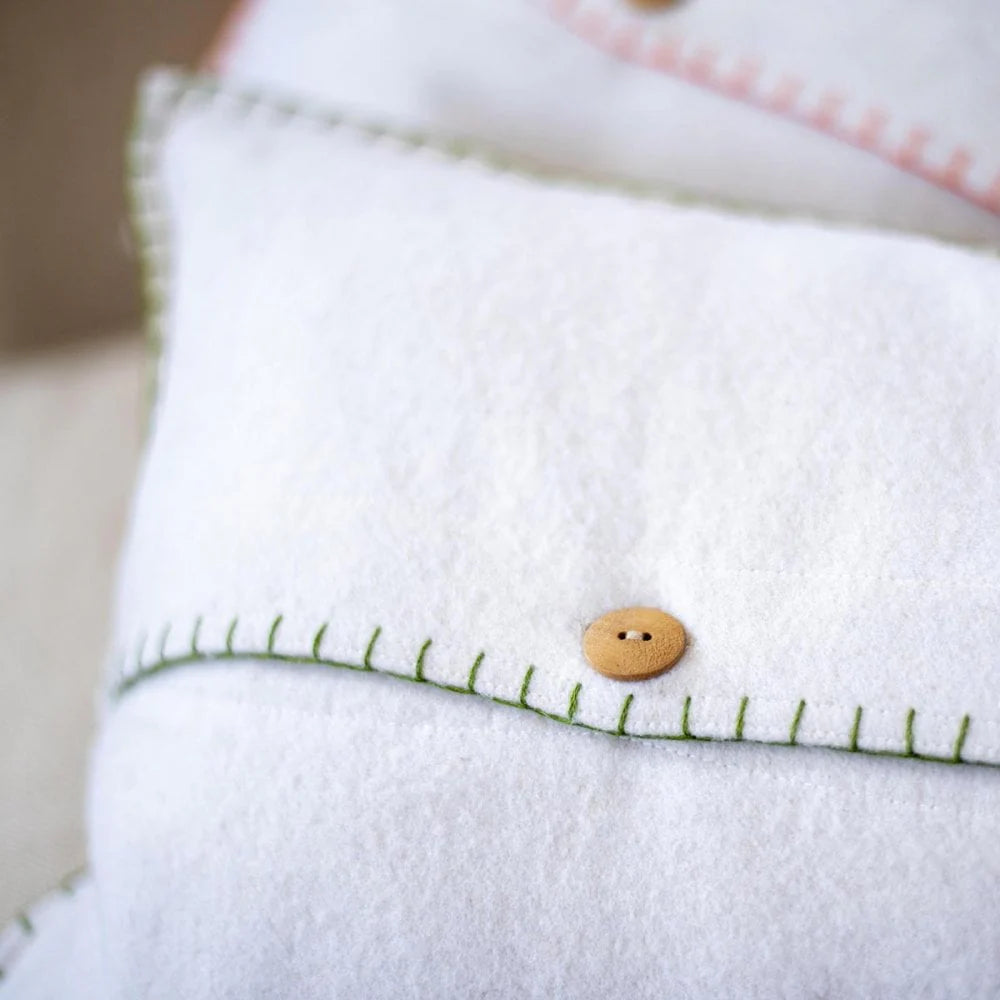 Personalised Handmade Wool Felt Floral Cushion