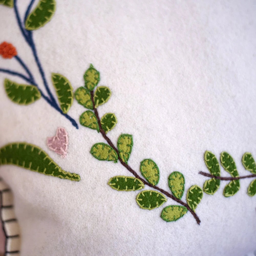 Personalised Hand Embroidered Love Wreath Cushion