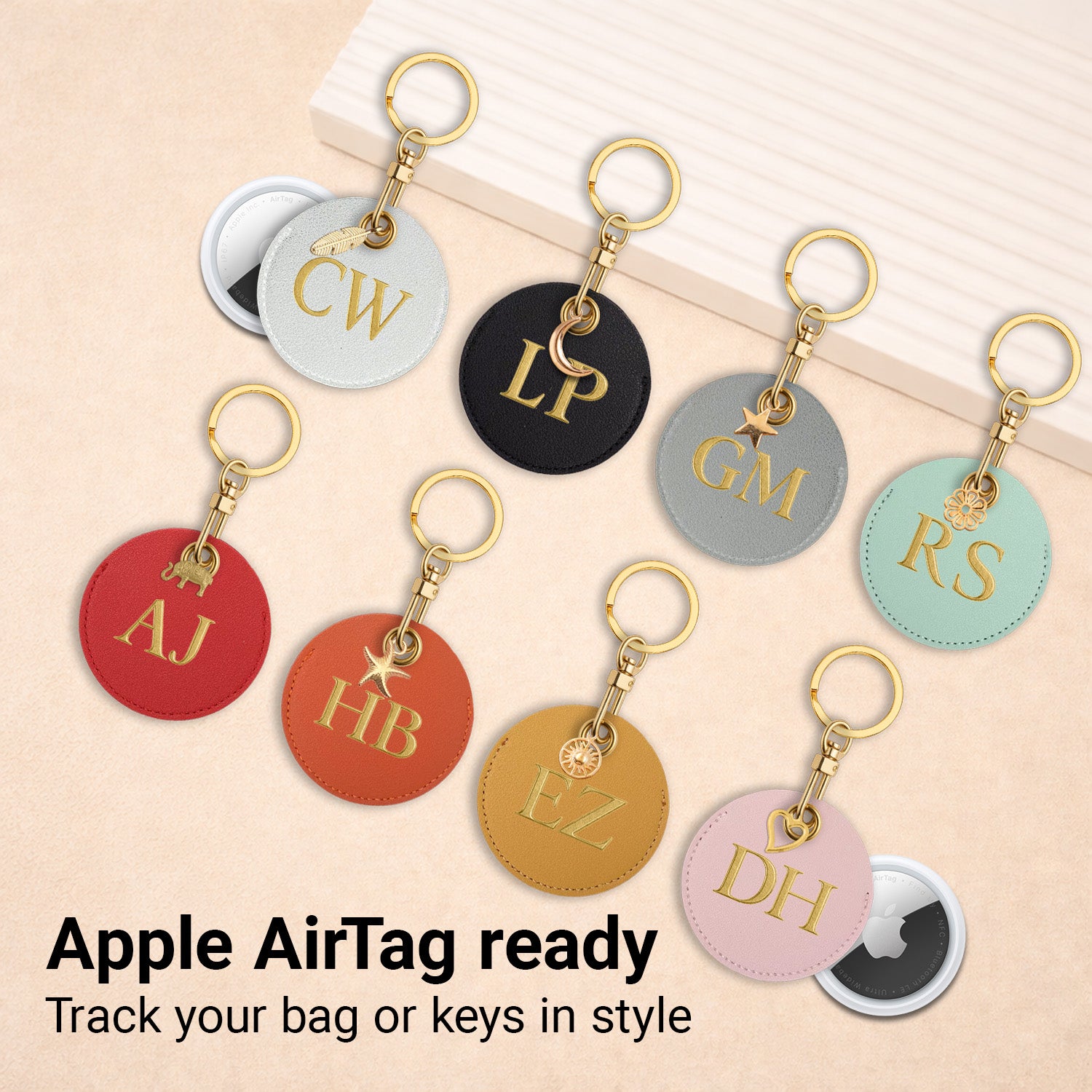 Personalised Vegan Leather Bag Accessory with Charm