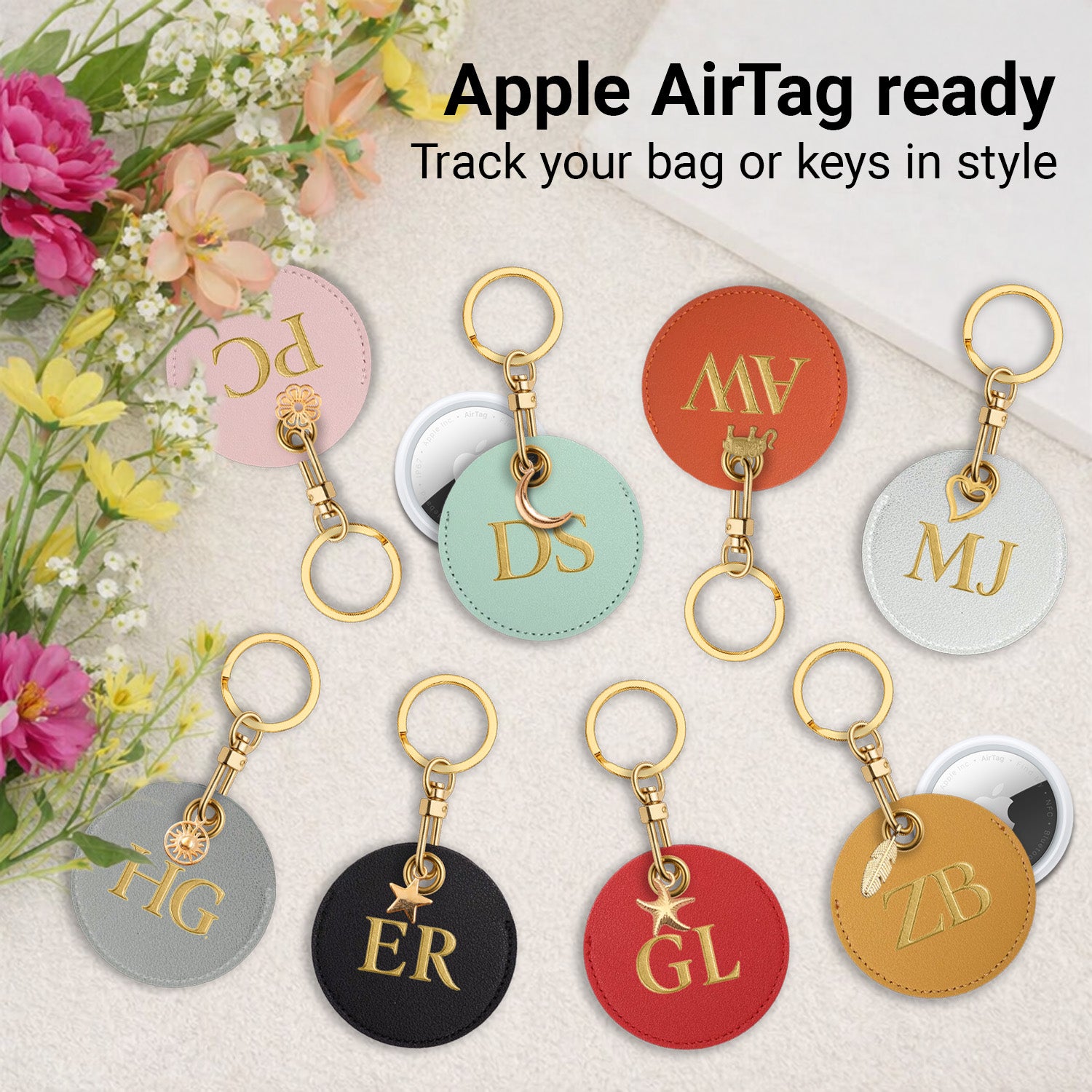 Personalised Vegan Leather Bag Accessory with Charm