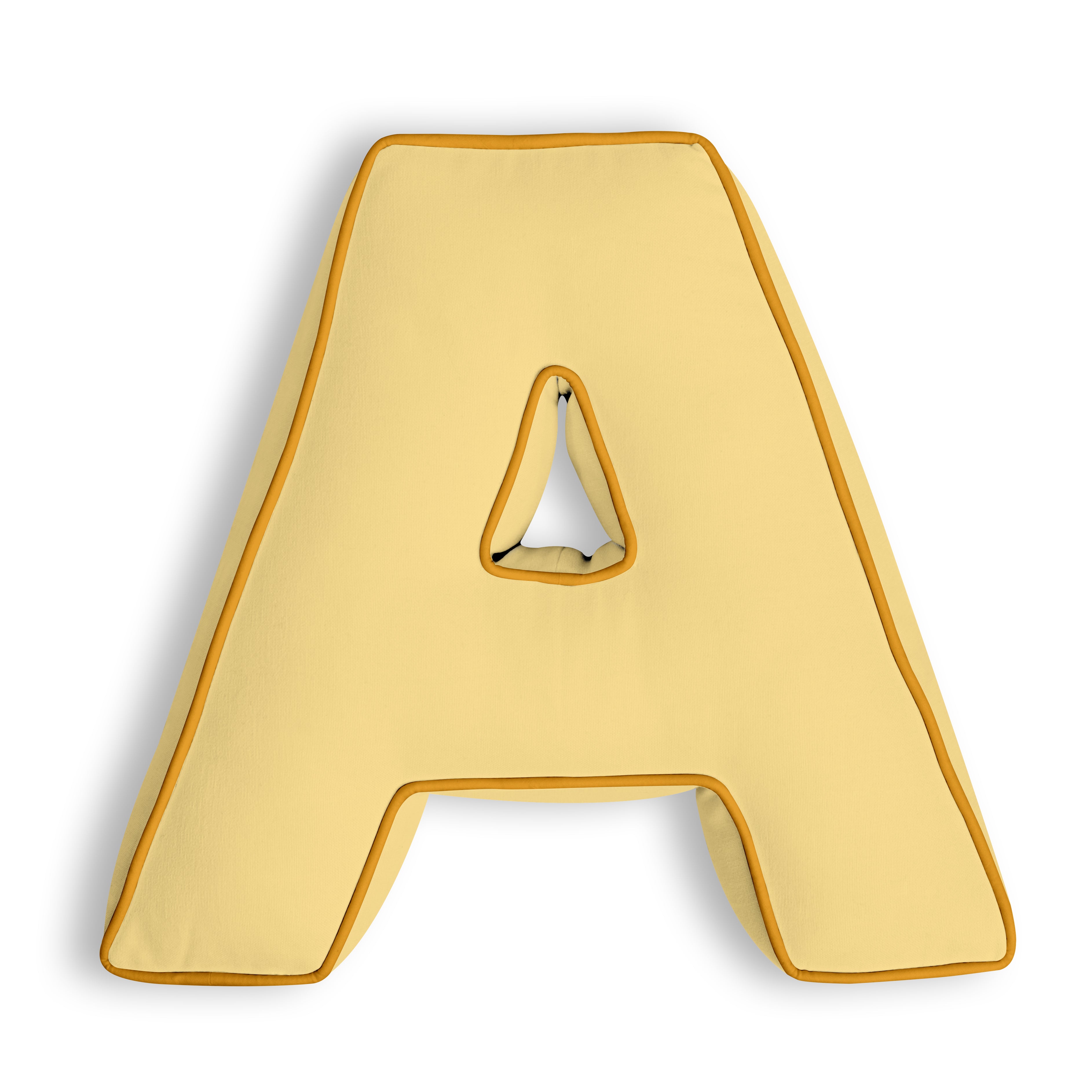 Personalised Letter Cushion 'A' in Sunshine Yellow