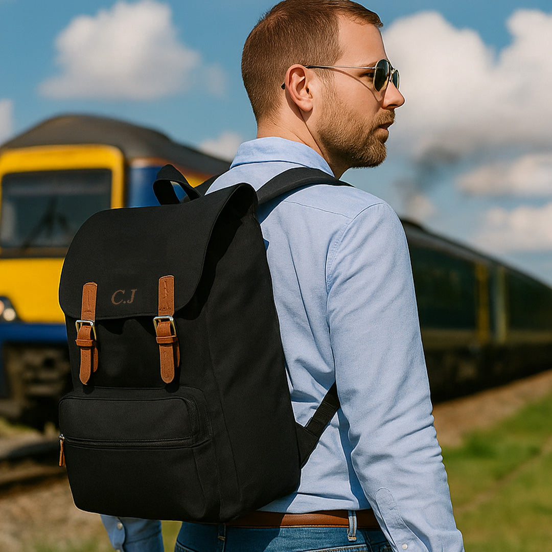 Personalised Vintage Laptop Backpack