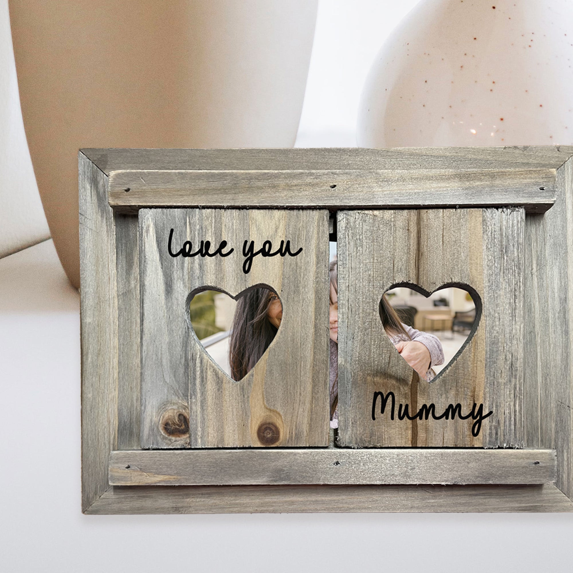 Personalised Hand Painted Heart Shutter Photo Frame