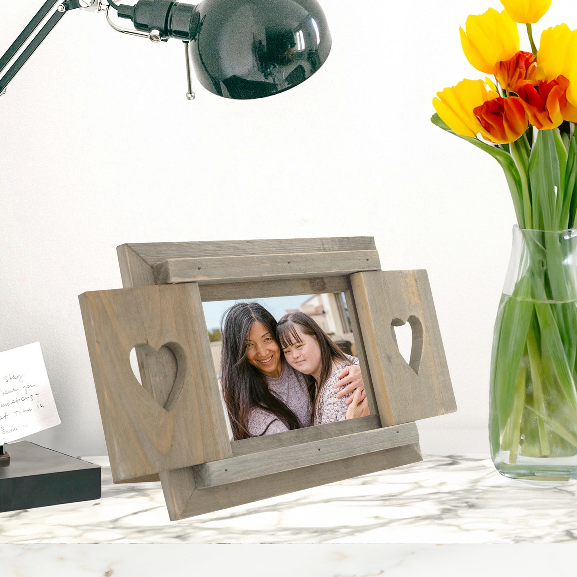 Personalised Hand Painted Heart Shutter Photo Frame