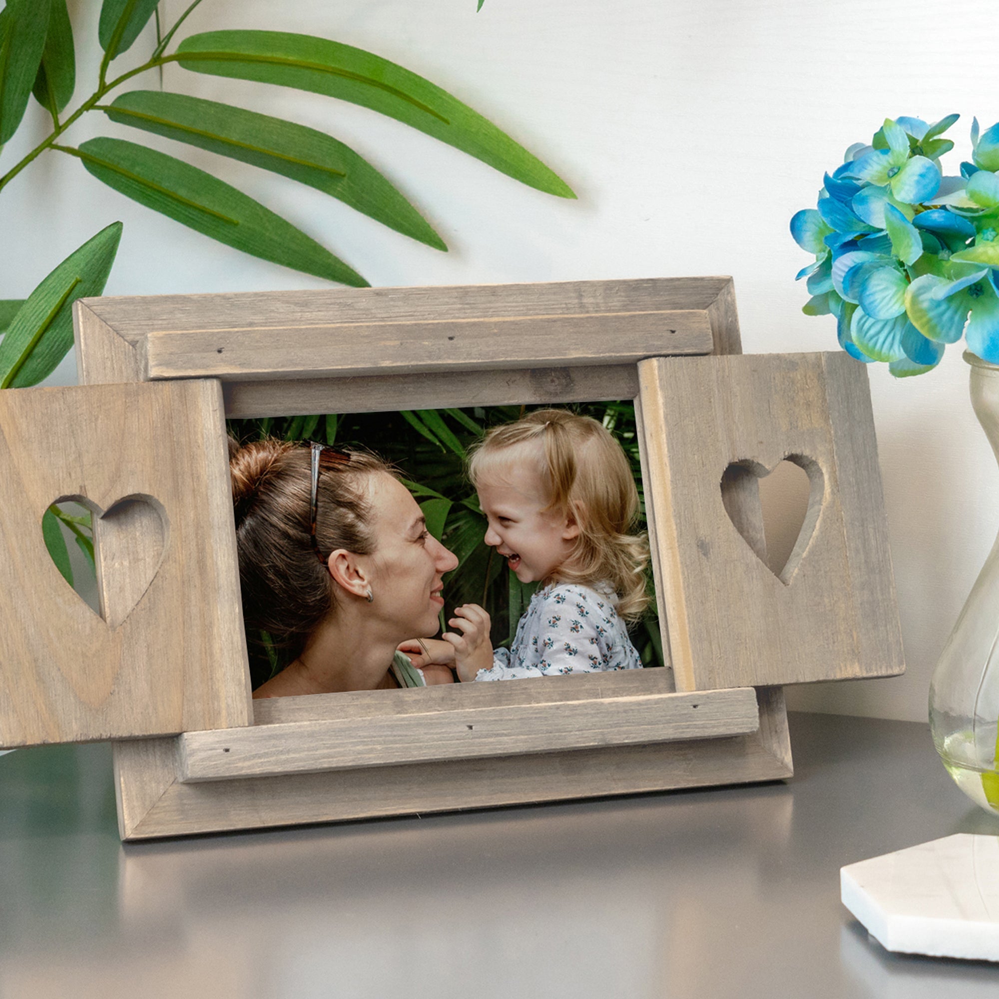 Personalised Hand Painted Heart Shutter Photo Frame