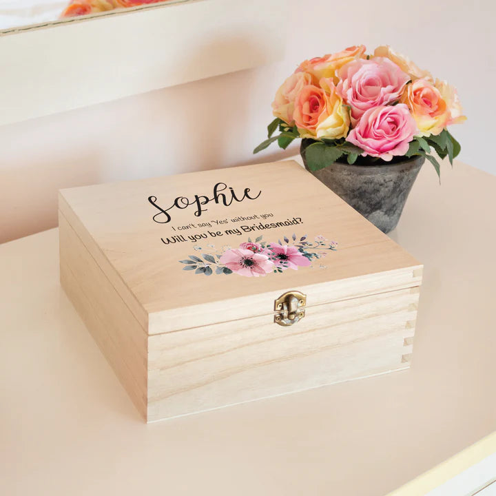 Personalised Wooden Keepsake Bridesmaid Box