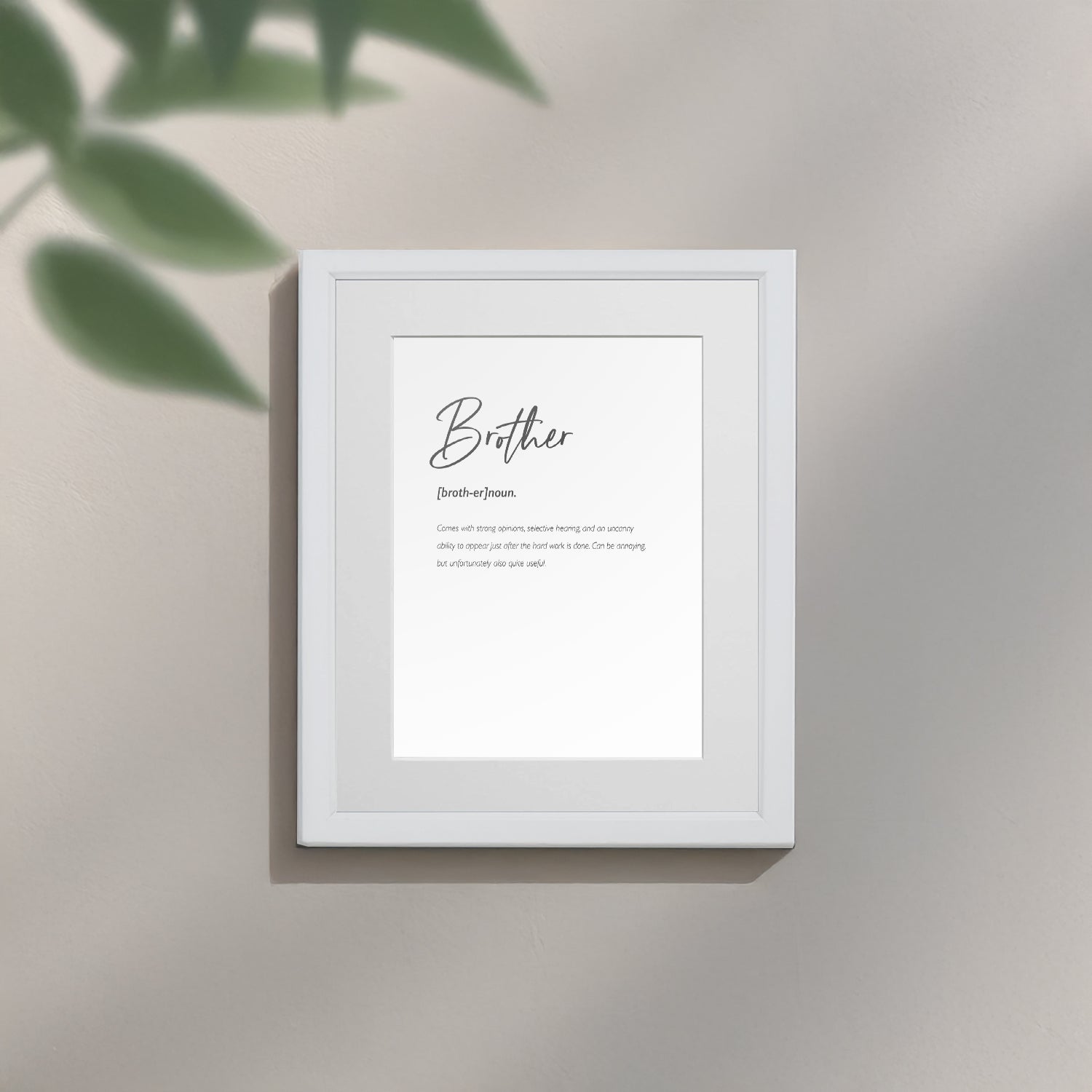 Personalised Brother Family Keepsake Framed Print