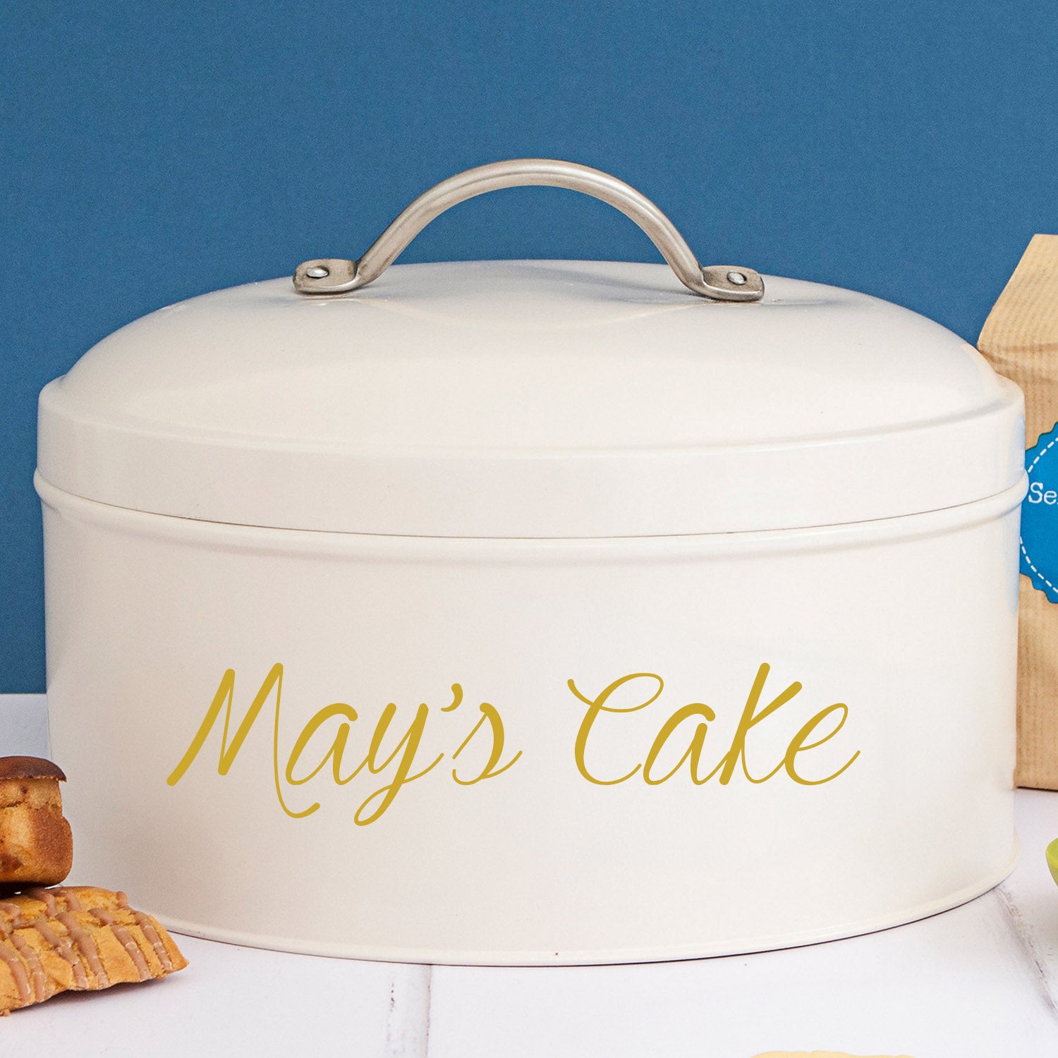 Personalised Cake Tin in Cream
