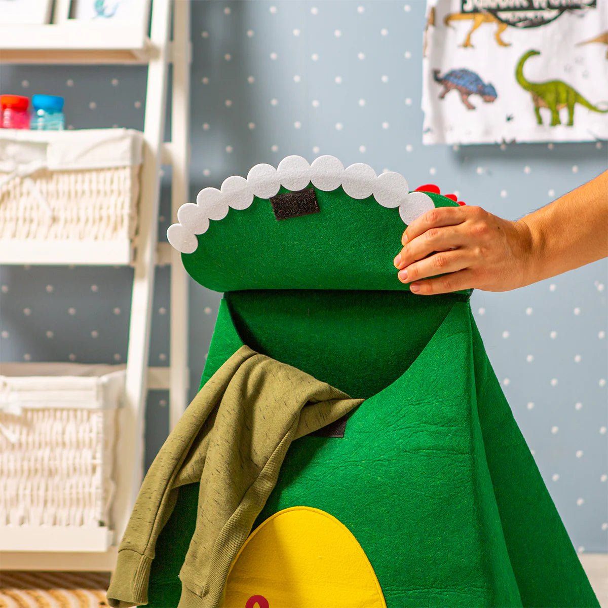 Personalised Felt Dinosaur Laundry Bag