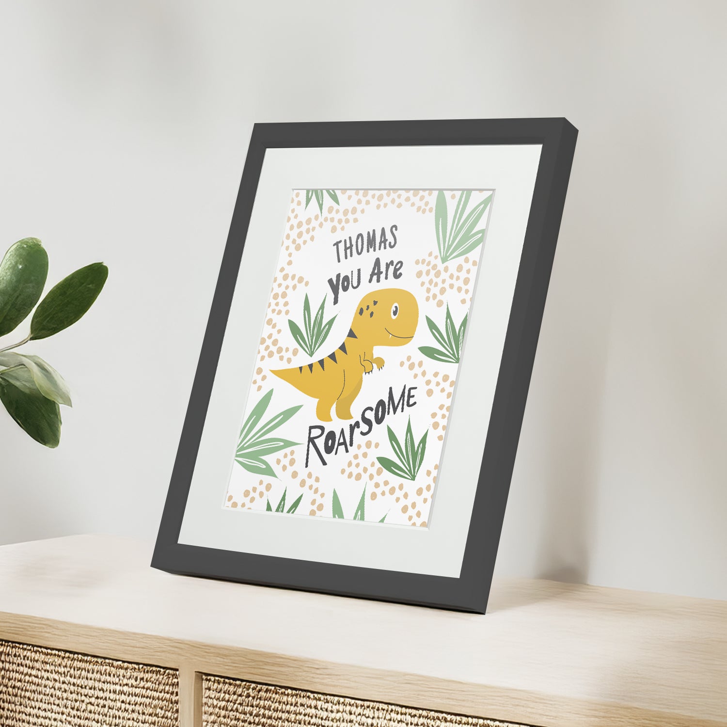 Personalised Dinosaur Children’s Nursery Framed Print