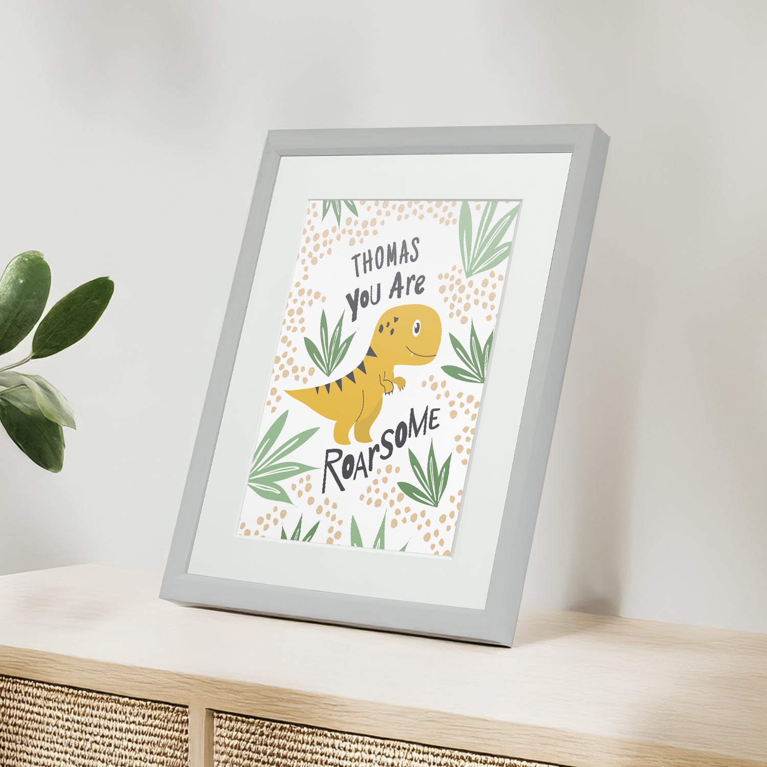 Personalised Dinosaur Children’s Nursery Framed Print