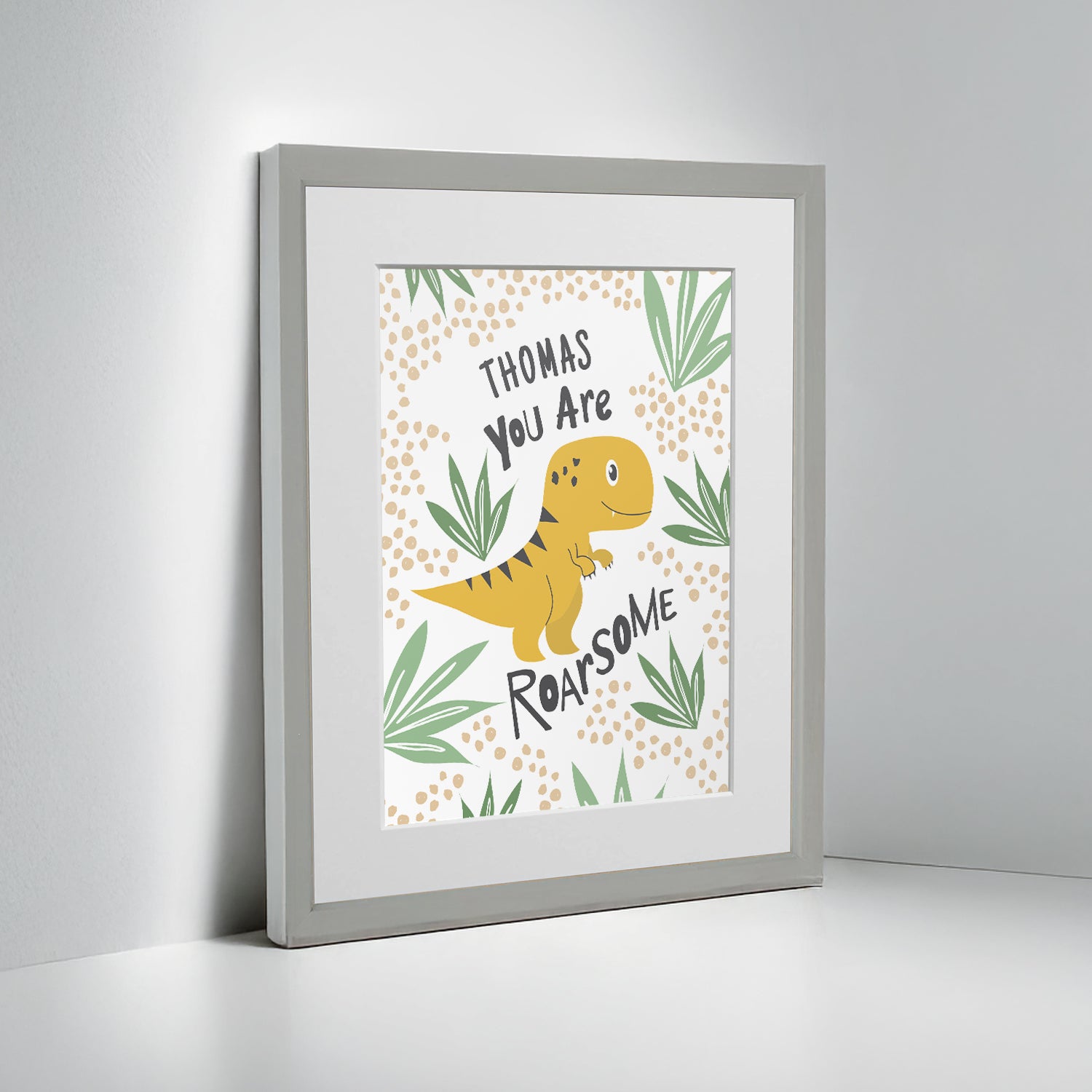 Personalised Dinosaur Children’s Nursery Framed Print