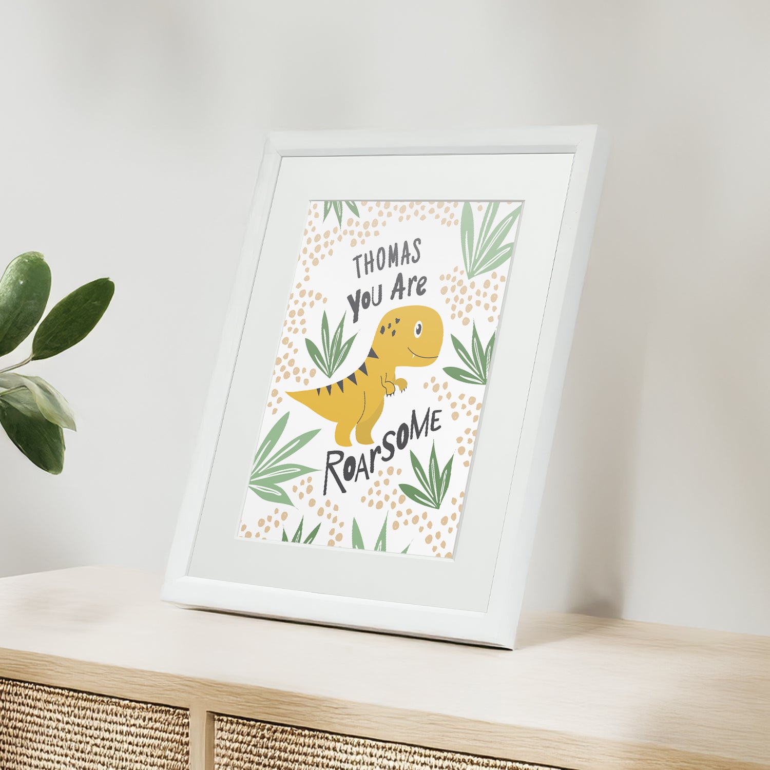 Personalised Dinosaur Children’s Nursery Framed Print