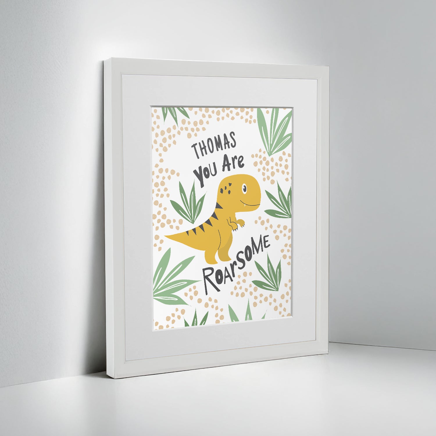 Personalised Dinosaur Children’s Nursery Framed Print