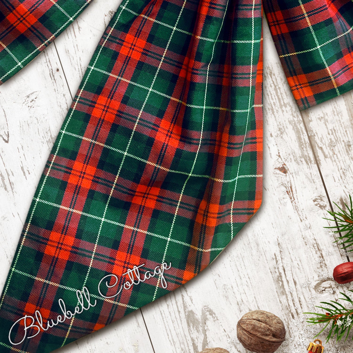 Personalised Christmas Tartan Decorative Bow