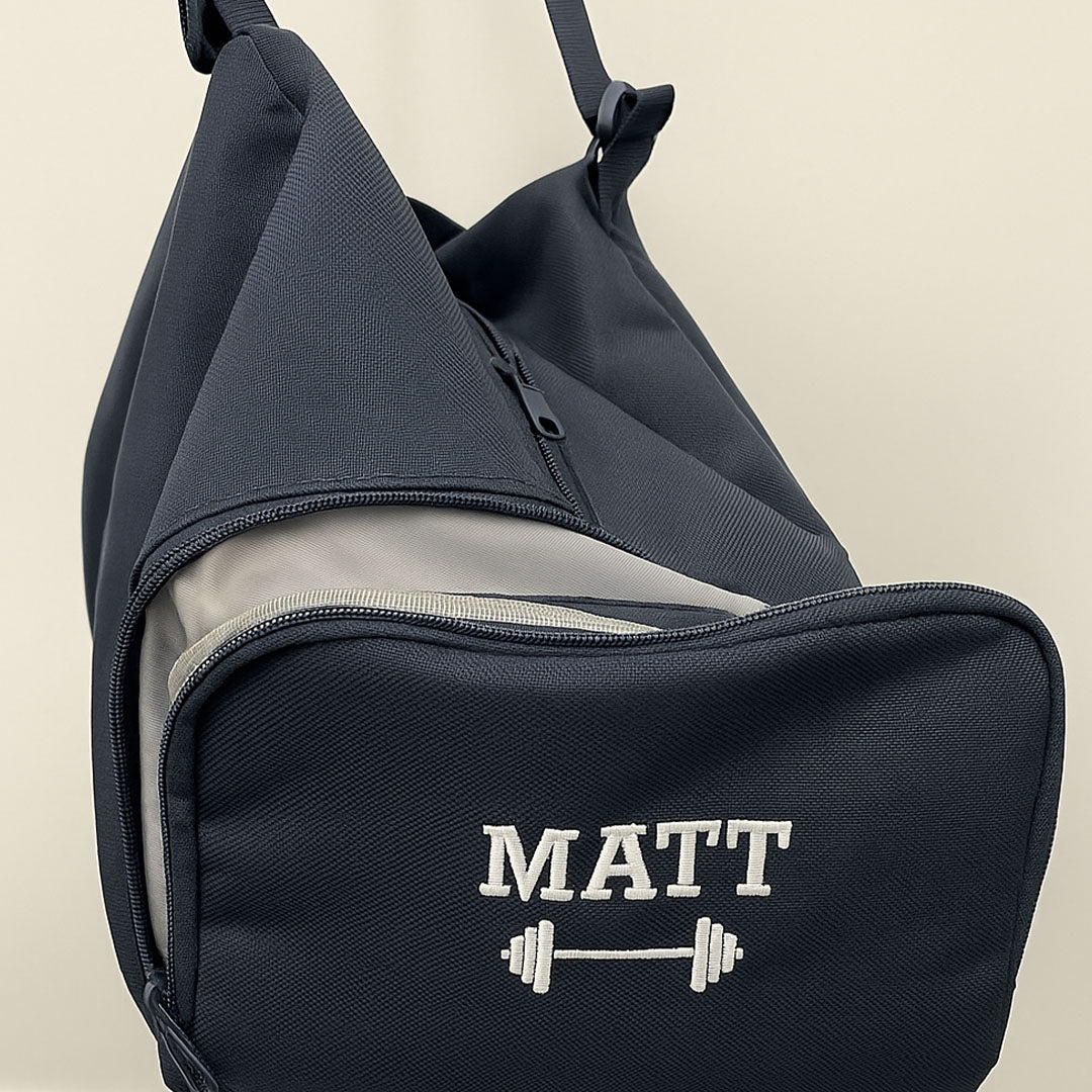 Personalised Navy Gym Holdall