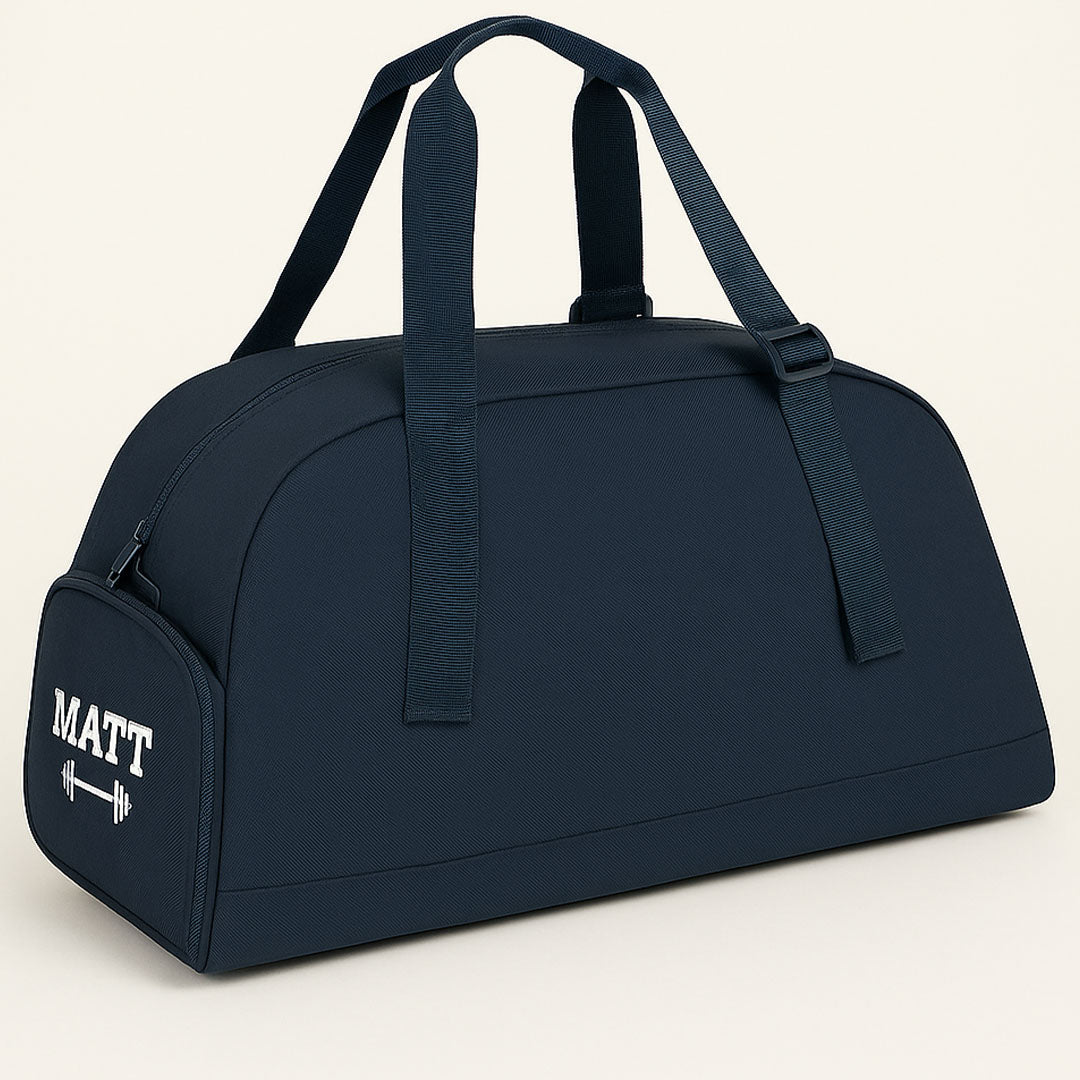 Personalised Navy Gym Holdall