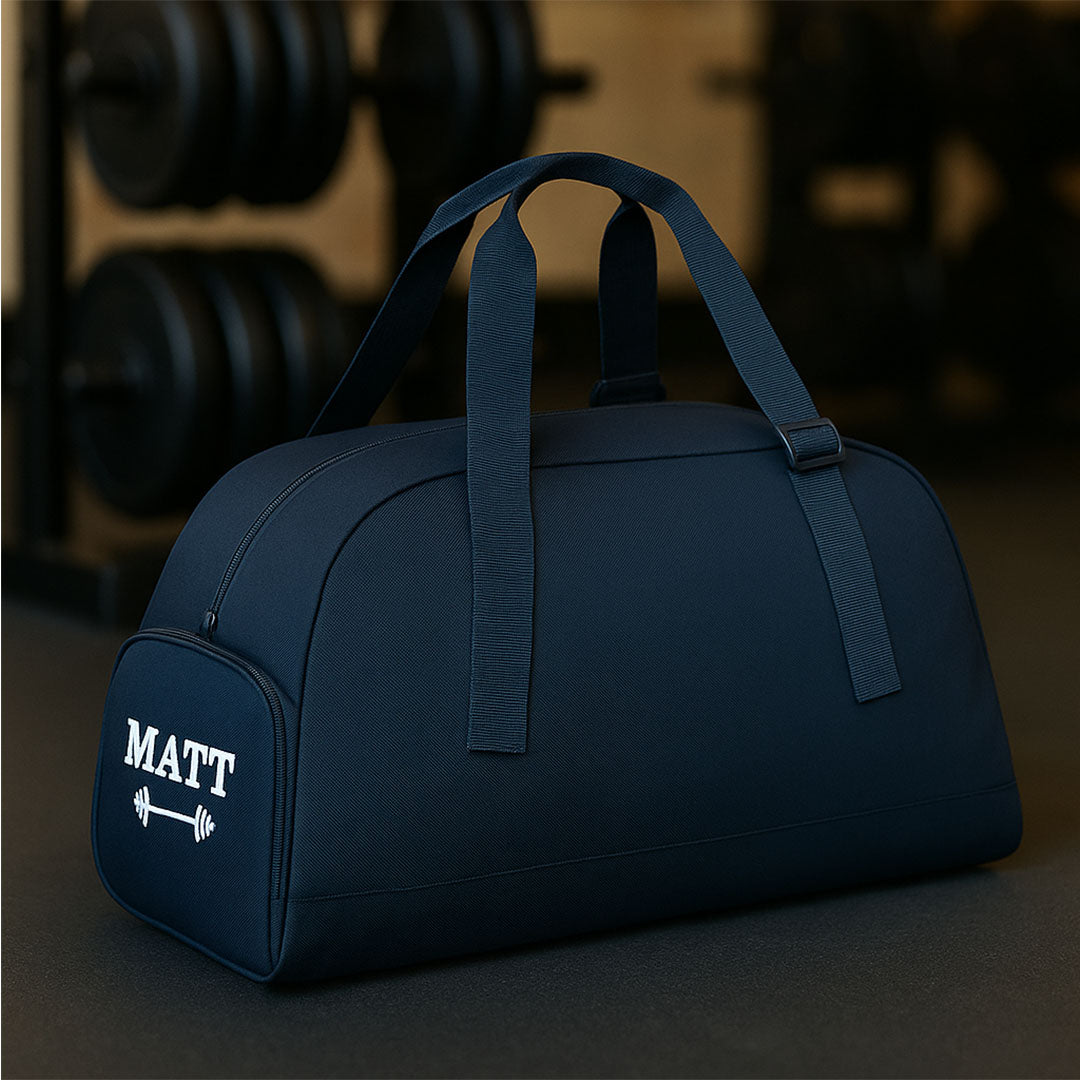 Personalised Navy Gym Holdall