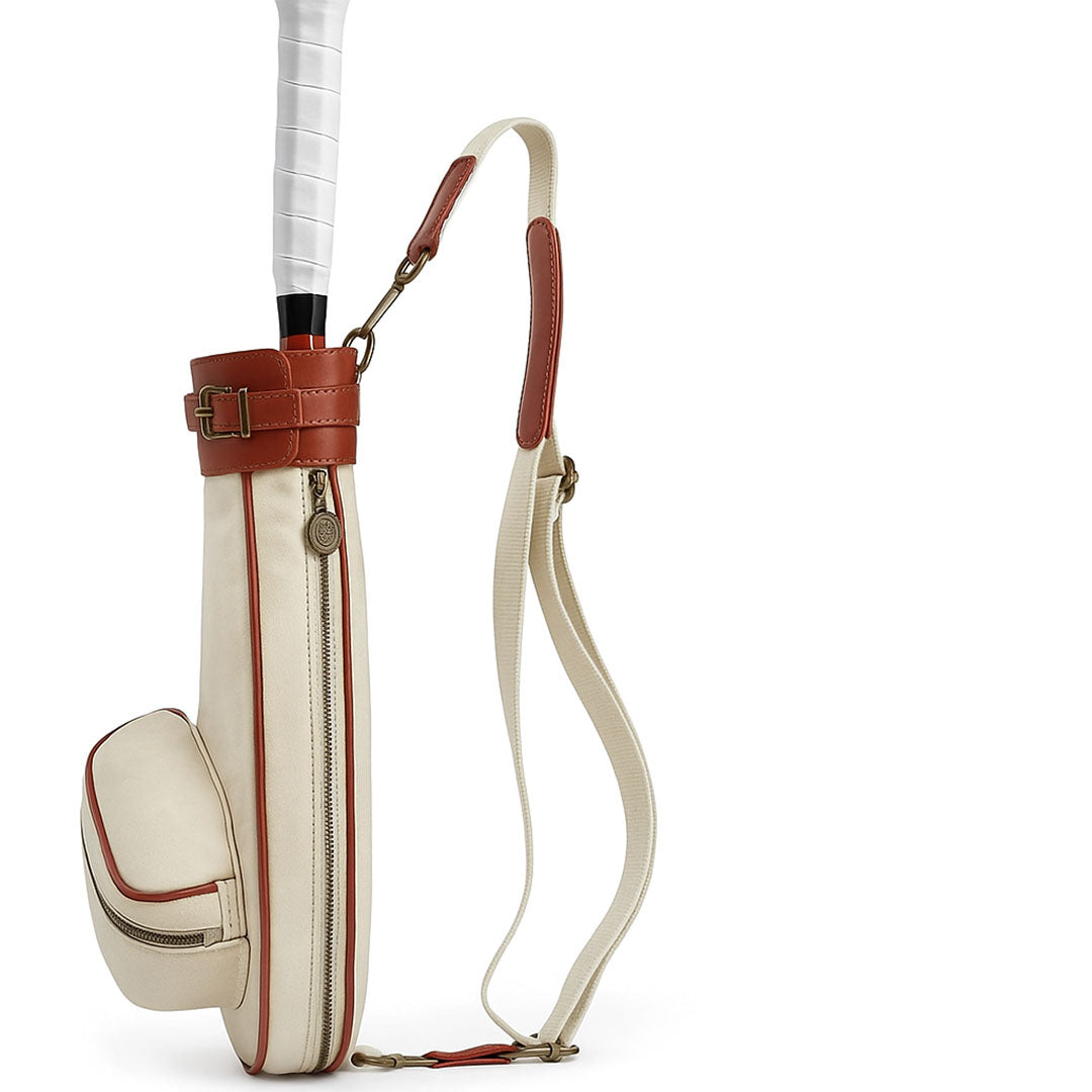 Personalised Cream & Brown Tennis Racket Cover