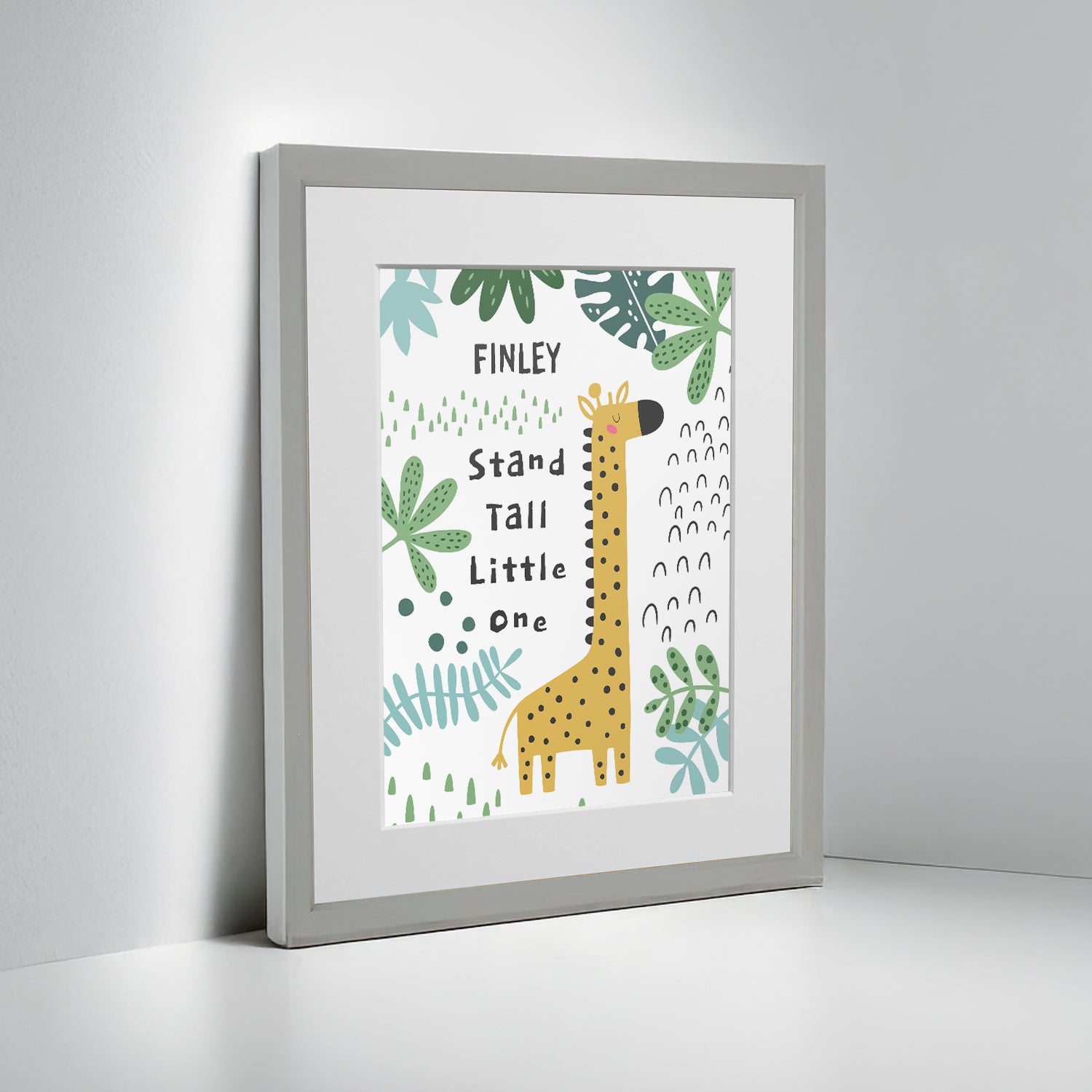 Personalised Giraffe Children’s Nursery Framed Print