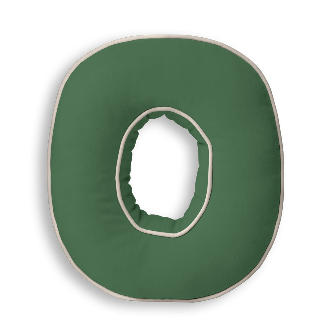Personalised Letter Cushion 'O' in Forest Green