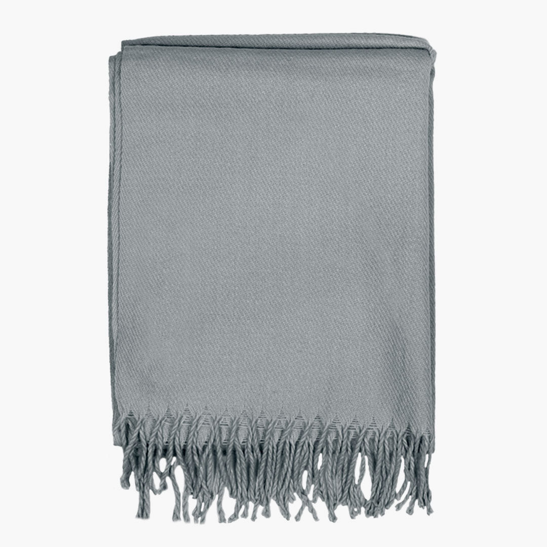 Personalised Embroidered Beanie Hat and Matching Scarf in Light Grey