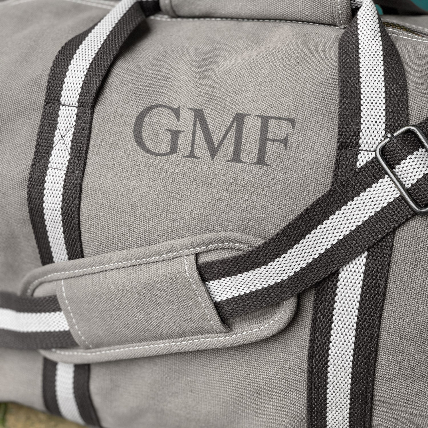 Personalised Large Canvas Holdall in Grey