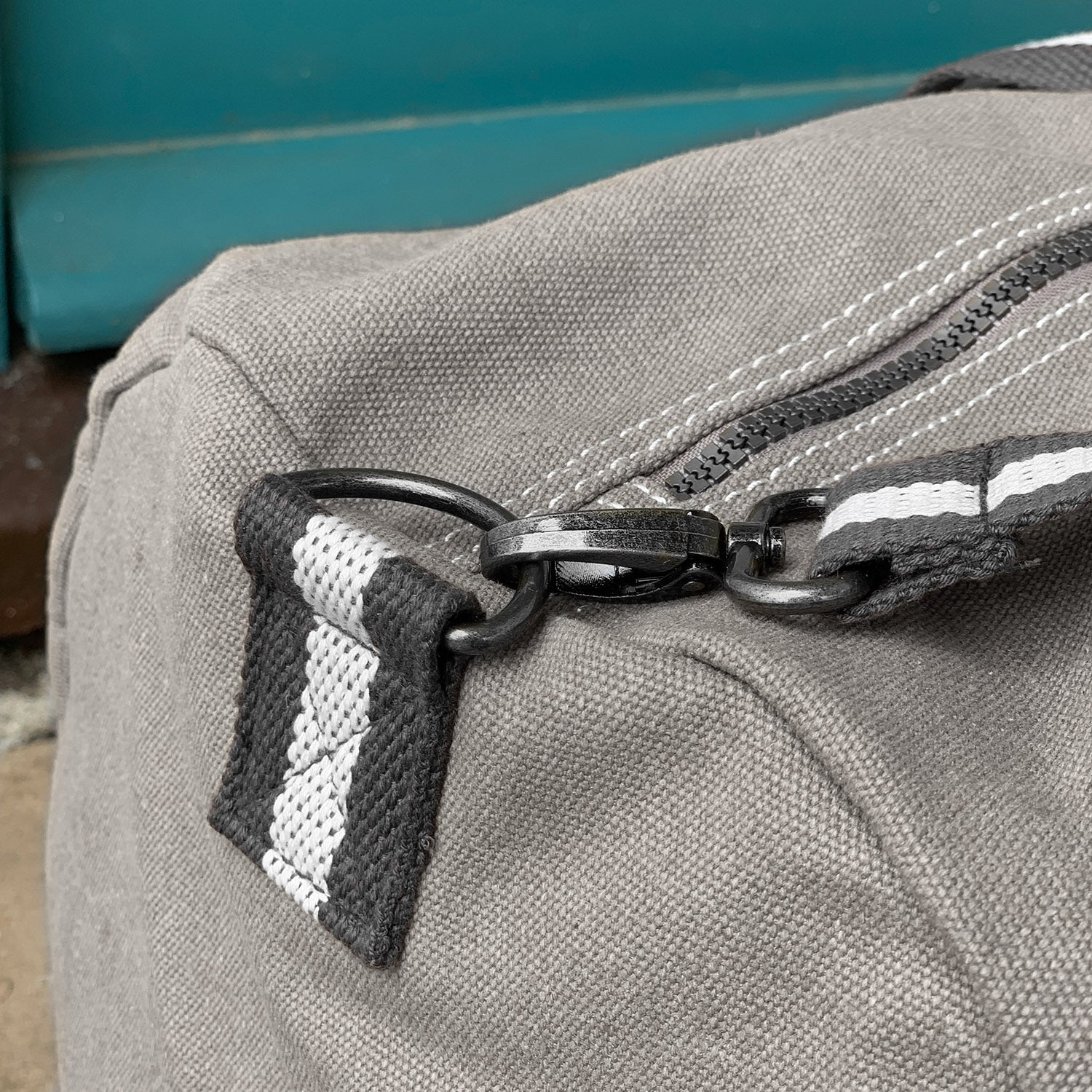 Personalised Large Canvas Holdall in Grey