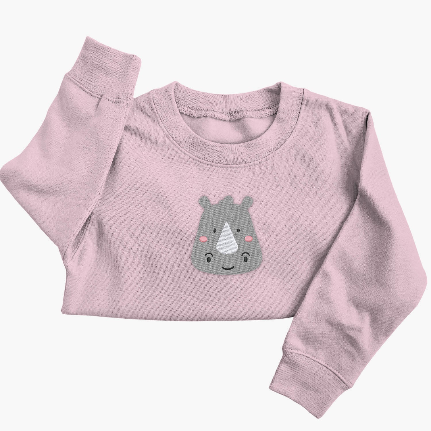 Personalised 'On The Wild Side' Embroidered Children's Rhino Jumper