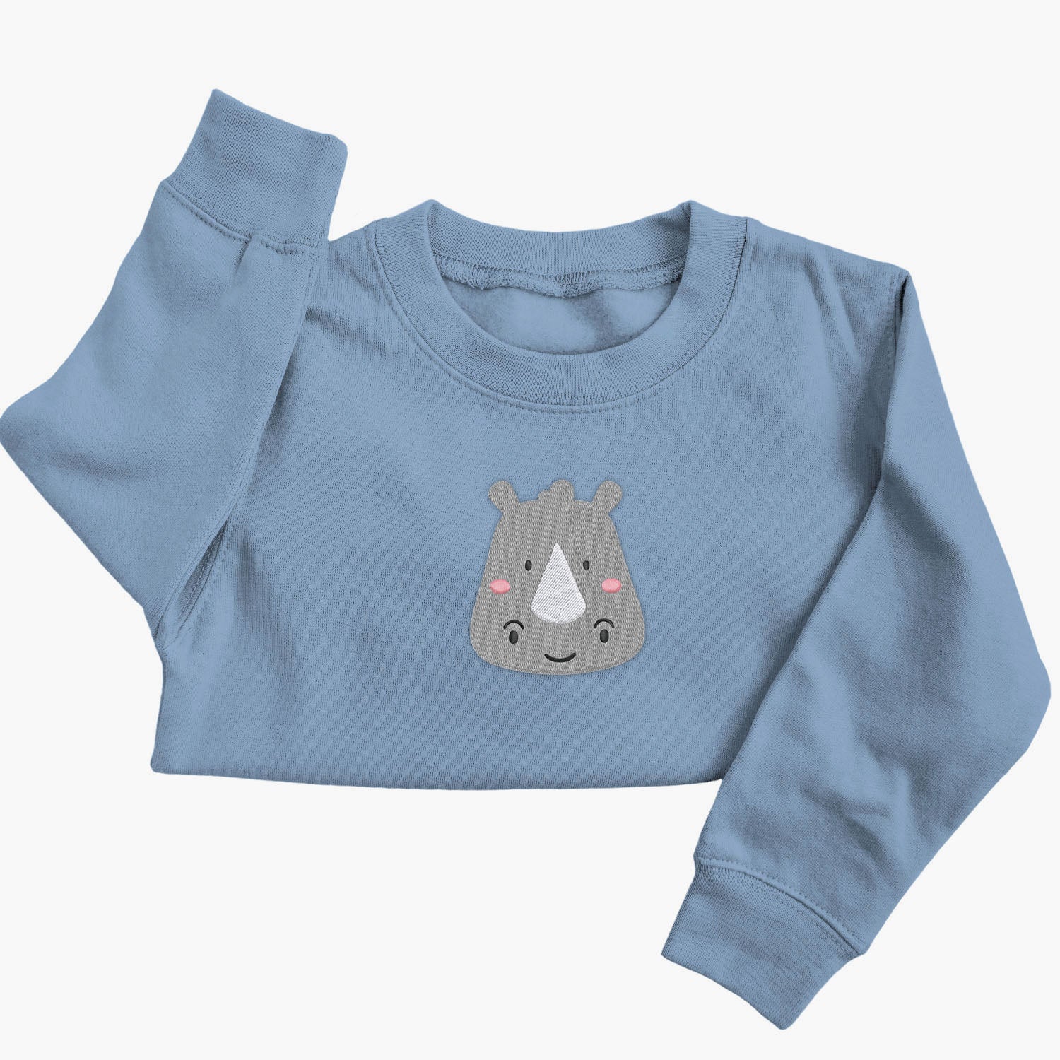 Personalised 'On The Wild Side' Embroidered Children's Rhino Jumper
