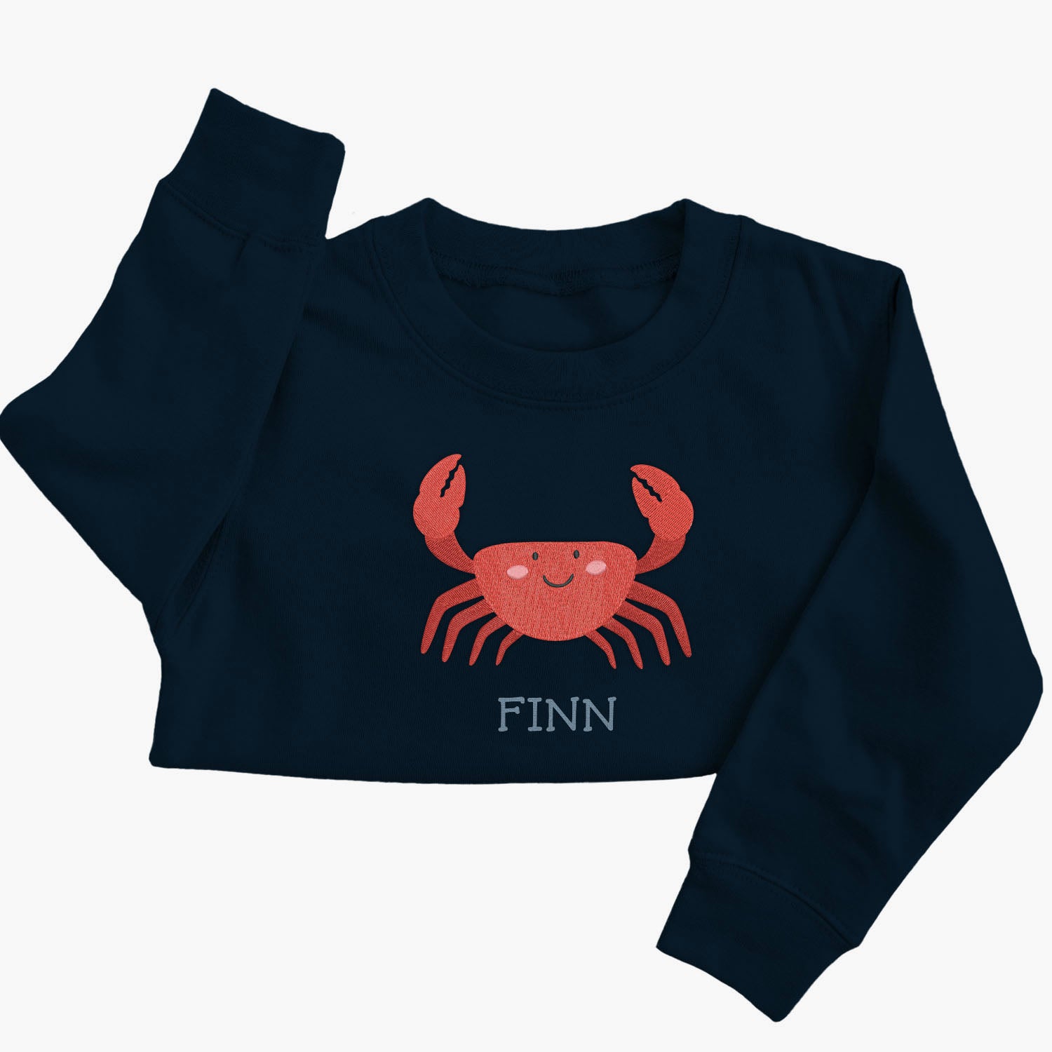 Personalised 'On The Wild Side' Embroidered Children's Crab Jumper