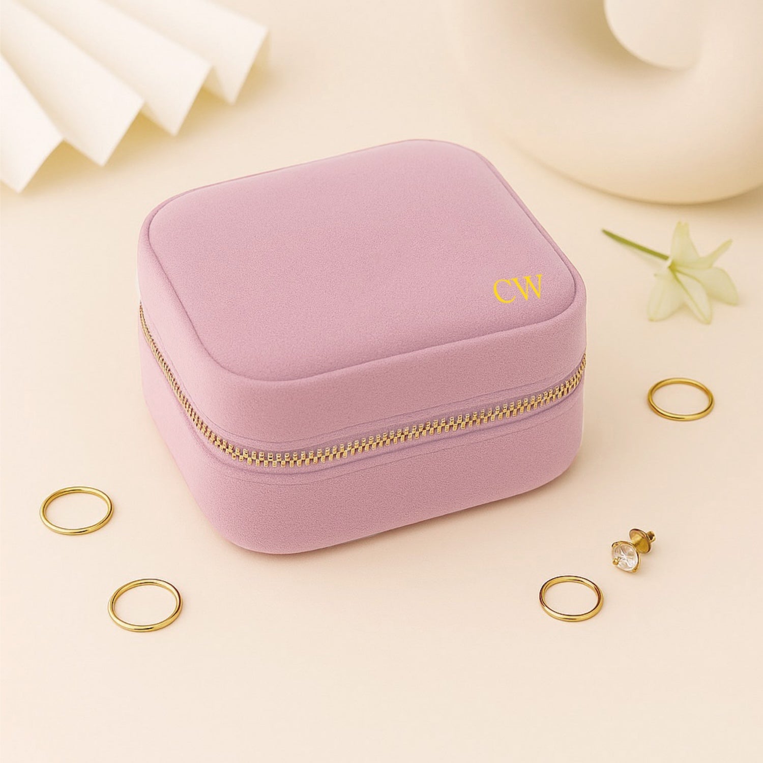 Personalised Velvet Jewellery Organiser