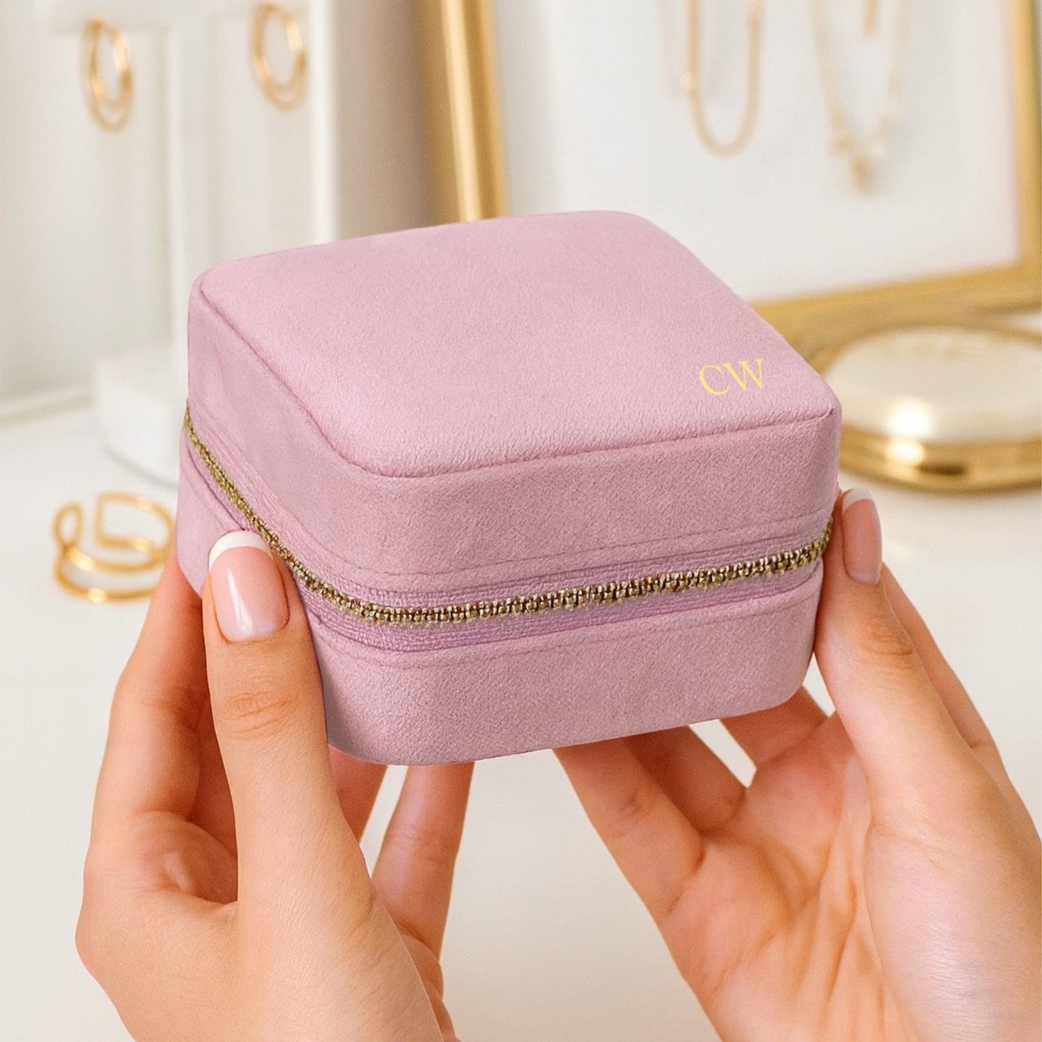 Personalised Velvet Jewellery Organiser