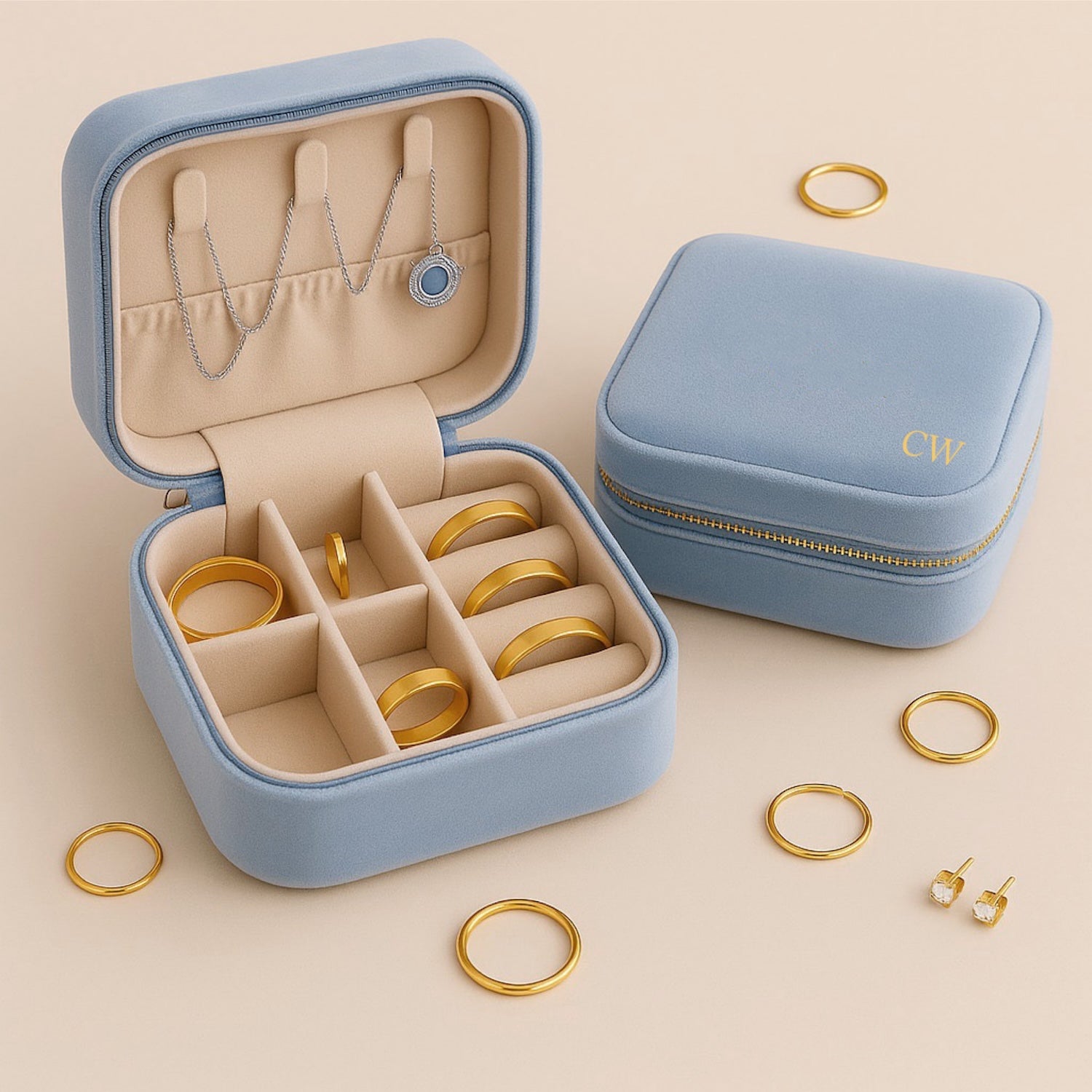 Personalised Velvet Jewellery Organiser