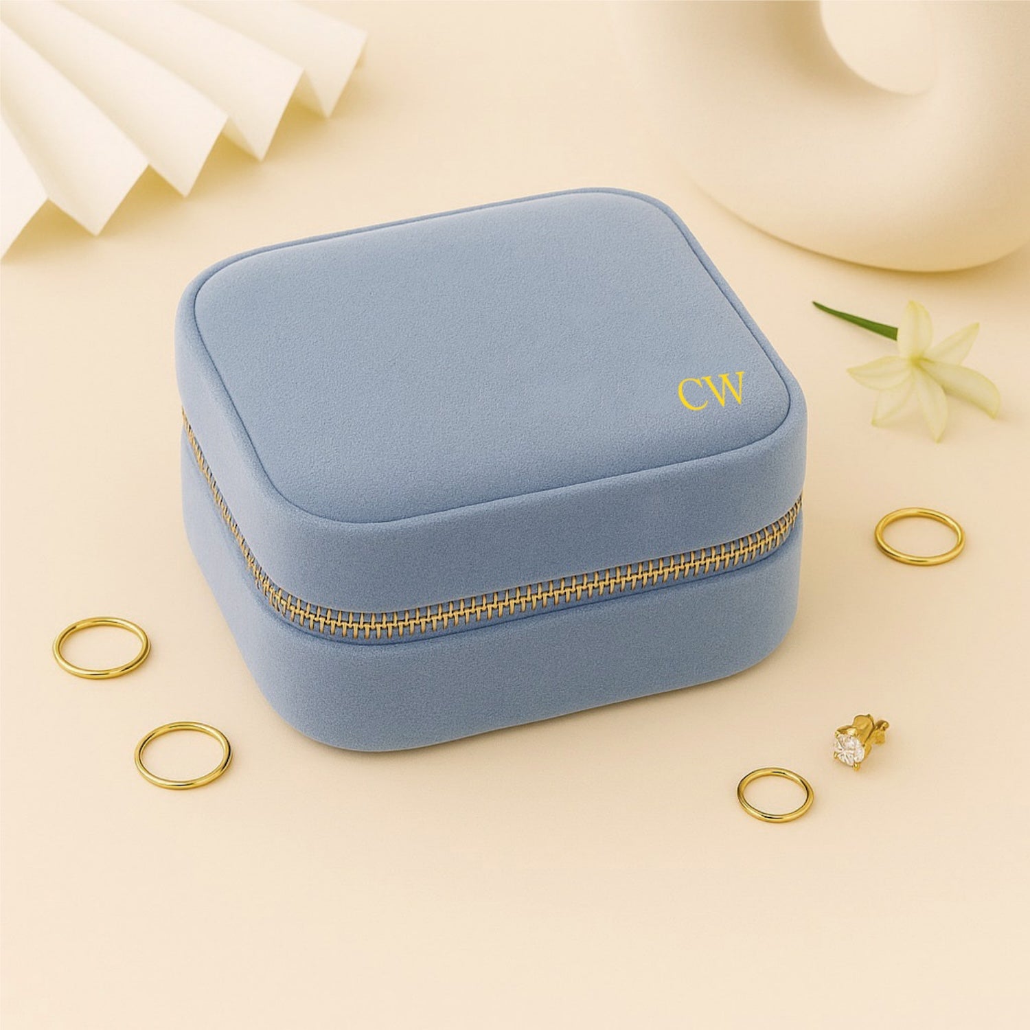 Personalised Velvet Jewellery Organiser