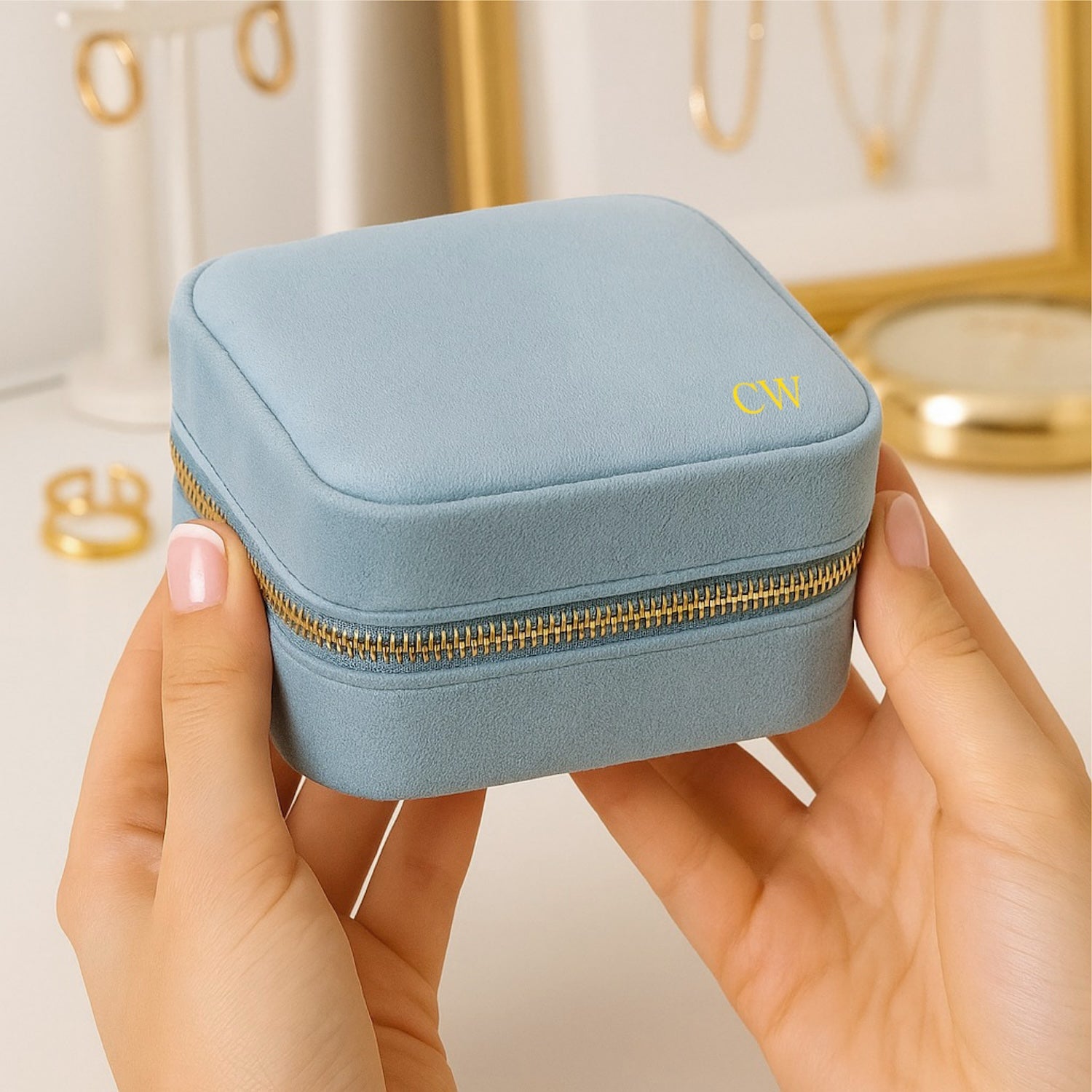 Personalised Velvet Jewellery Organiser