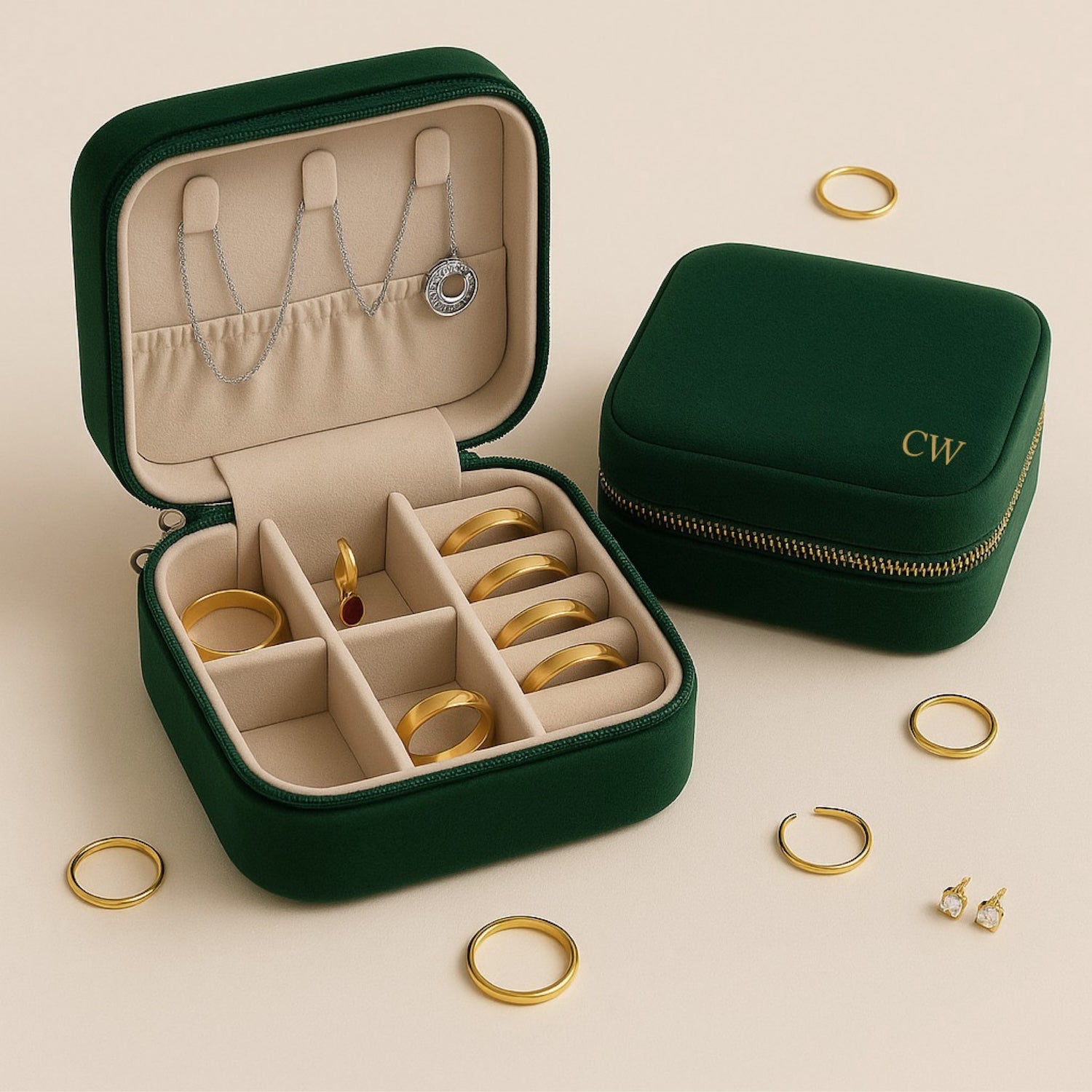 Personalised Velvet Jewellery Organiser