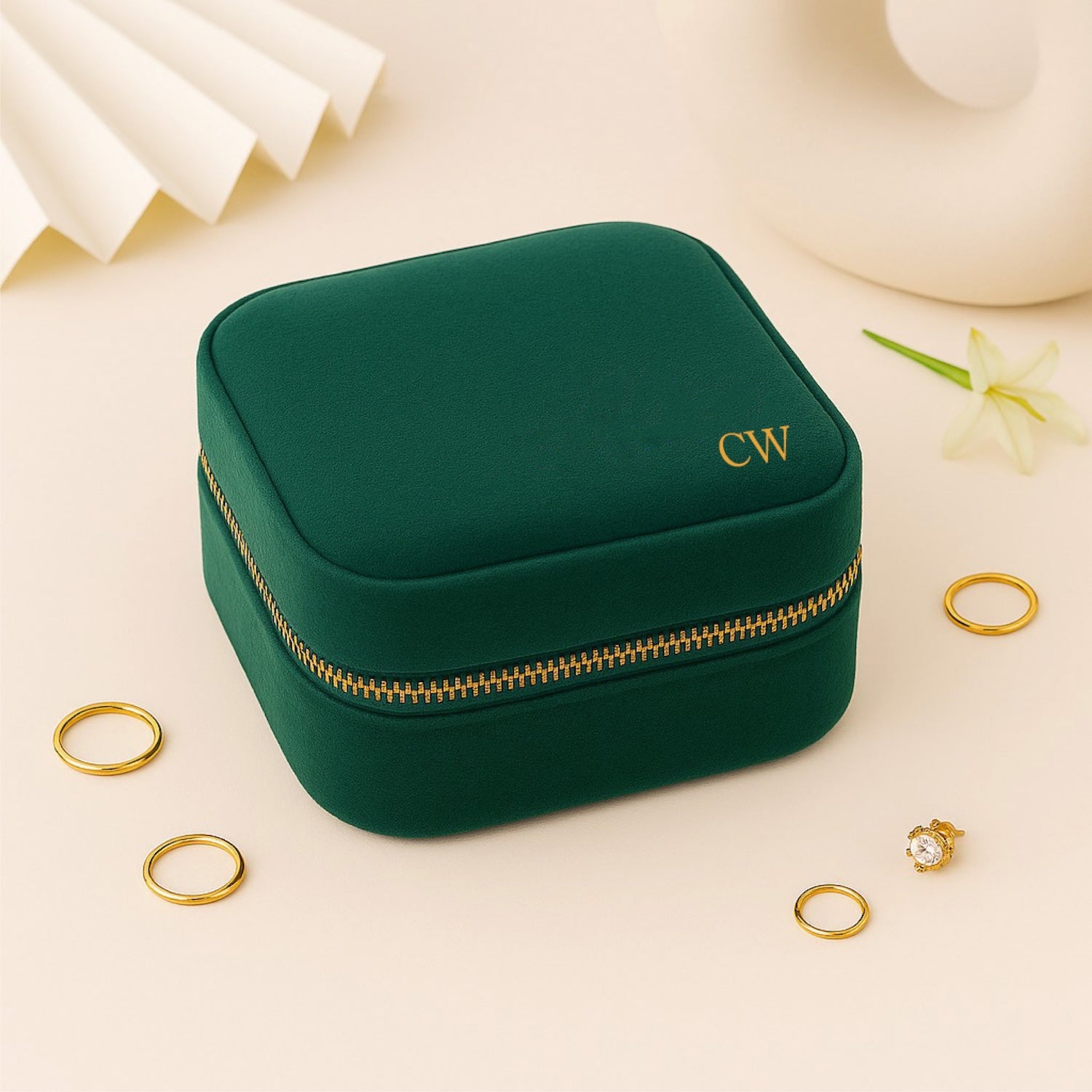 Personalised Velvet Jewellery Organiser